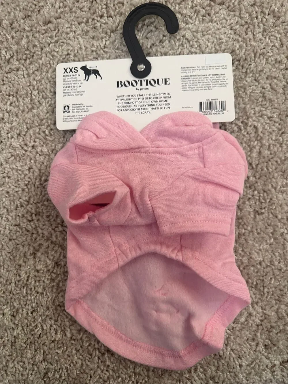 Pig Pet Hoodie XXS Pink NWT